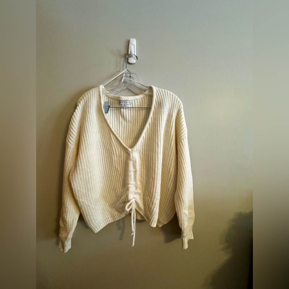HYFVE Cream V-Neck Sweater